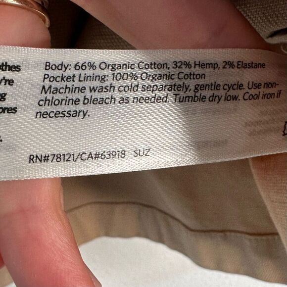 Eileen Fisher Organic Cotton / Hemp Khaki Tan Jacket Button Snap Front Pockets - Picture 10 of 10